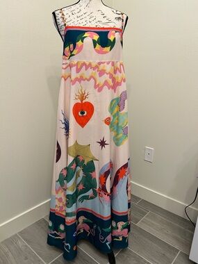 Bold Dragon and Snake Graphic Maxi Dress with pockets